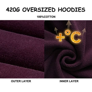 2025 peso pesado mejor venta Puff estampado personalizado de gran tamaño Sudadera con capucha fabricante de ropa gruesa suave Sudadera con capucha para hombres - Product Image 4