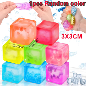 Maltose <b>Cube</b> Stress Squeeze Toy Ecompression Small Ice <b>Cubes</b> Anti Stress Slow Rebound Polar <b>Light</b> Colorful Squeeze TPR Block - Product Image 3