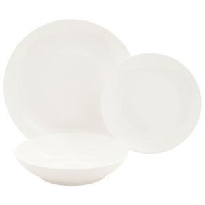 Coupe Ariel White Plates Set Of 18 <b>Dinnerware</b> For Everyday Use - Product Image 1