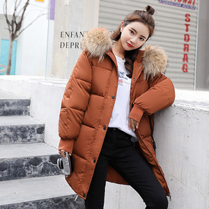 Giacca Invernale da <span class=keywords><strong>Donna</strong></span> alla Moda con Piume, Cappuccio con Collo in Pelliccia, <span class=keywords><strong>Cappotto</strong></span> Imbottito - Product Image 5
