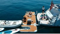 Plateforme flottante gonflable en teck Drop Stitch, quai flottant en PVC, quai pour jet ski, bateau à moteur, planche de SUP