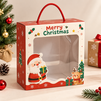 Scatola Regalo Natalizia Personalizzata con Finestra in PVC, Confezione Espositiva con Chiusura Magnetica, Vendita all'Ingrosso Diretta dalla Fabbrica, OEM ODM, Basso MOQ