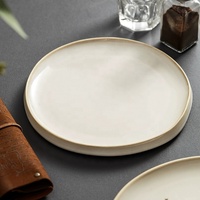Assiette ovale en porcelaine, plat en céramique, vaisselle écologique, passe au lave-vaisselle et au micro-ondes, résistant aux rayures, pour usage en restaurant