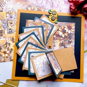 Carte cascade circulaire matrices de découpe en métal matrices dorées rotatives pour cadeau papier artisanat carte à la main faisant des cartes de voeux bricolage - Product Image 6