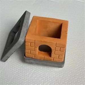 Mini herramienta de cocina, olla, sartén, <span class=keywords><strong>Wok</strong></span> de hierro con tapa de madera, cuchillo, pala, cuchara y estufa de calefacción, juego de Mini fabricante de alimentos <span class=keywords><strong>Real</strong></span> - Product Image 5