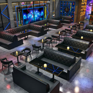 कस्टम बनाया गया लाइट लक्जरी नाइट क्लब बार पब रेस्तरां यू आकार सोफा और डाइनिंग टेबल संयोजन फर्नीचर - Product Image 1