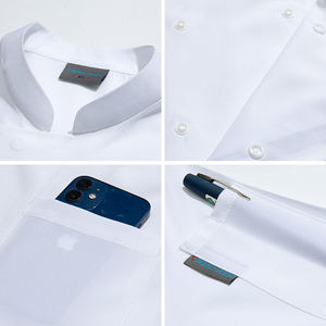 Abrigo de Chef para mujer con malla, uniformes de restaurante personalizados, traje de uniforme de Chef impermeable de manga corta - Product Image 5