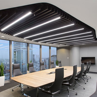 Plafonds en aluminium ignifuges de conception moderne 3D pour bureaux, avec installation de grille de plafond