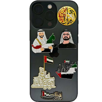 Écusson personnalisé Émirats Arabes Unis, Logo en métal pour coque de téléphone, Broche en émail dur pour club, Autocollants métalliques pour téléphone portable