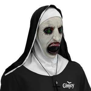 Máscara de Látex con Boca Abierta, Monja, Diablo, Cara Aterradora, Disfraz de Halloween, Cosplay, Accesorios de Terror, Personalizable - Product Image 4