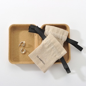 Custom Logo Eco-Friendly Small Linen Jewelry Pouch Natural Burlap Drawstring <b>Gift</b> Bag with Ribbon <b>Bow</b> for Jewelry Packaging - Product Image 2