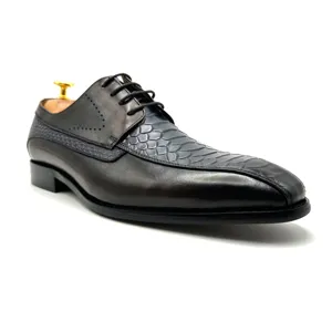 Yeni tasarım ölçekli çizgiler üst deri ayakkabı erkekler için moda ofis elbise ayakkabı ve düğün için klas deri ayakkabı