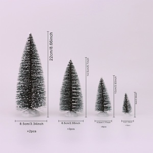 21pcs קישוט חג המולד מיני עץ חג המולד מיני עץ חג המולד אביזרים הכפר בקבוק מברשת עצים - Product Image 2