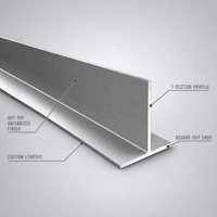 Profilé en acier galvanisé en T pour soutien d'ouverture murale, revêtement zinc à chaud