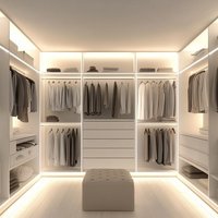 Modèle plat personnalisé dressing moderne vêtements armoires de rangement ensemble chambre meubles organisateur garde-robe sans porte