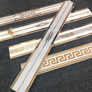 Gạch ốp tường trang trí phòng tắm, nhà bếp, sảnh khách sạn cao cấp - Gạch viền, gạch đá cẩm thạch trắng vân vàng sáng bóng - Product Image 2