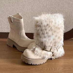 Nouvelles Bottes de Neige Hiver 2026 pour Femme, Doublées en Fausse Fourrure, Épaisses, Semelle Extérieure en Caoutchouc, Semelle Épaisse, Rehaussant la Taille, Bottines Chaudes - Product Image 1