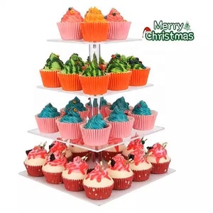 Soportes decorativos para pasteles de boda <span class=keywords><strong>real</strong></span>, encimera personalizada de Metal transparente, estantes de exhibición transparentes de 3/4/5/6/7 niveles - Product Image 6