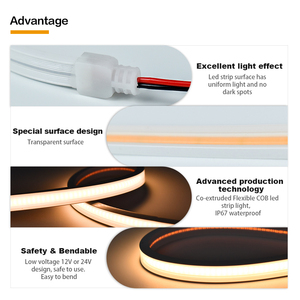 Ultra Bright Copper IP67 Landscape COB LED Tape Light 480LEDs/M 24V 3000K Flexible Seamless <b>Illumination</b> - Product Image 6