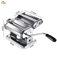 Machine à pâtes manuelle XL en acier inoxydable, modèle moderne, petite presse à nouilles domestique à deux lames, en promotion