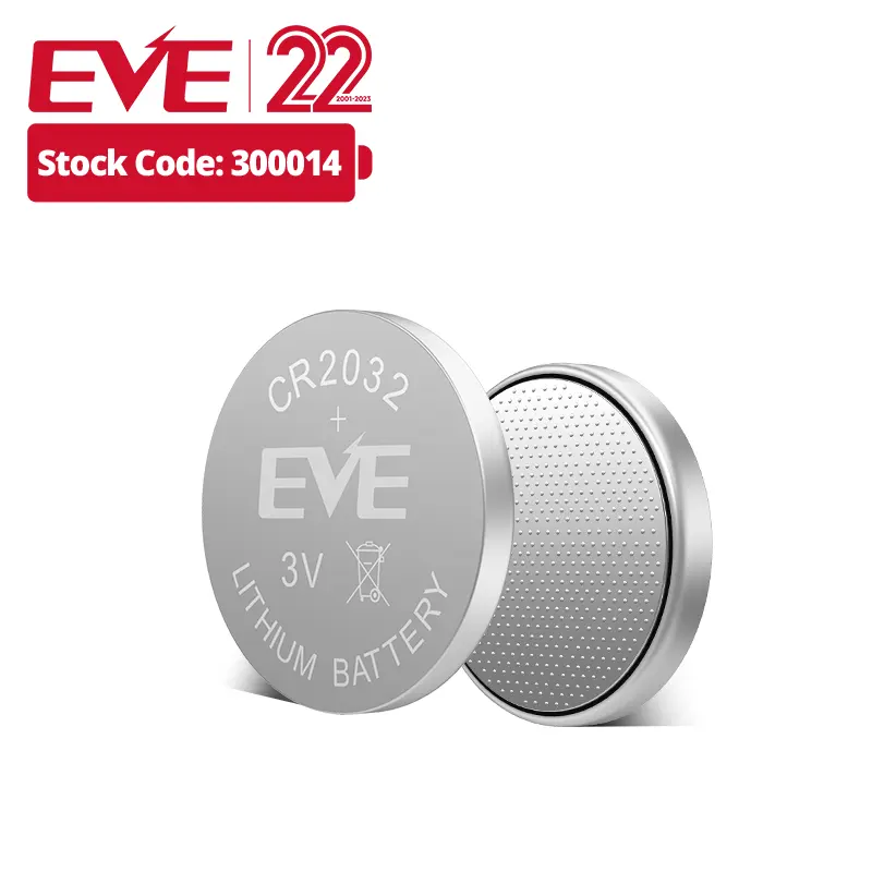 Eve cr2032 3.0 v 225 mah botão de bateria de lítio, baterias primárias para relógio cr2032