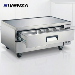Frigorifero da Cucina SWENZA con Base in Acciaio Inox, Raffreddamento ad Aria, Piano di Lavoro Personalizzato, Congelatore con Ruote - Product Image 2