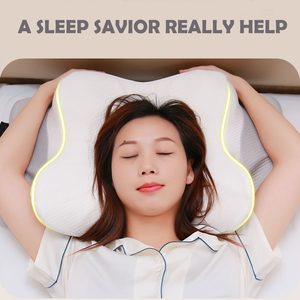 Oreiller cervical pour cou et épaule Contour oreiller en mousse à mémoire de forme ergonomique soutien du cou ventre dormeurs avec taie d'oreiller - Product Image 3