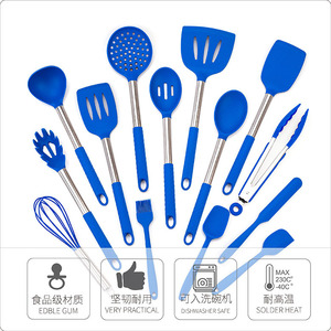 <b>Silicone</b> Cooking Spoon And Spatula Set 14 Pieces Heat Resistant Non Stick Kitchen <b>Tools</b> For Cooking And Baking - Product Image 2