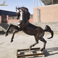 Statue de cheval personnalisés en laiton Antique, Sculpture en Bronze, extérieur, sauvetage, chasseur de guerre, taille de vie