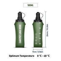 Kit de voyage, équipement de randonnée et accessoires, poche à eau TPU 500 ml 350 ml, accessoires de camping, poche à eau d'hydratation pour le camping, sans BPA