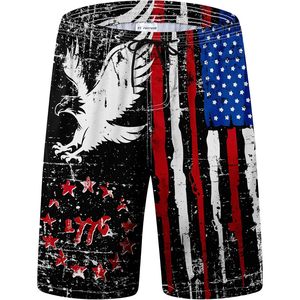 Trajes de Baño Personalizados para Hombre, Shorts de Secado Rápido con Bolsillos, Estampado de Bandera Americana, Ropa de Playa para Surf - Product Image 1