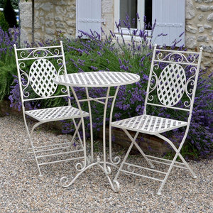 Set di Mobili da Giardino <span class=keywords><strong>in</strong></span> Metallo con <span class=keywords><strong>Tavolo</strong></span> e Sedie per Patio, Terrazza e Tempo Libero - Product Image 4