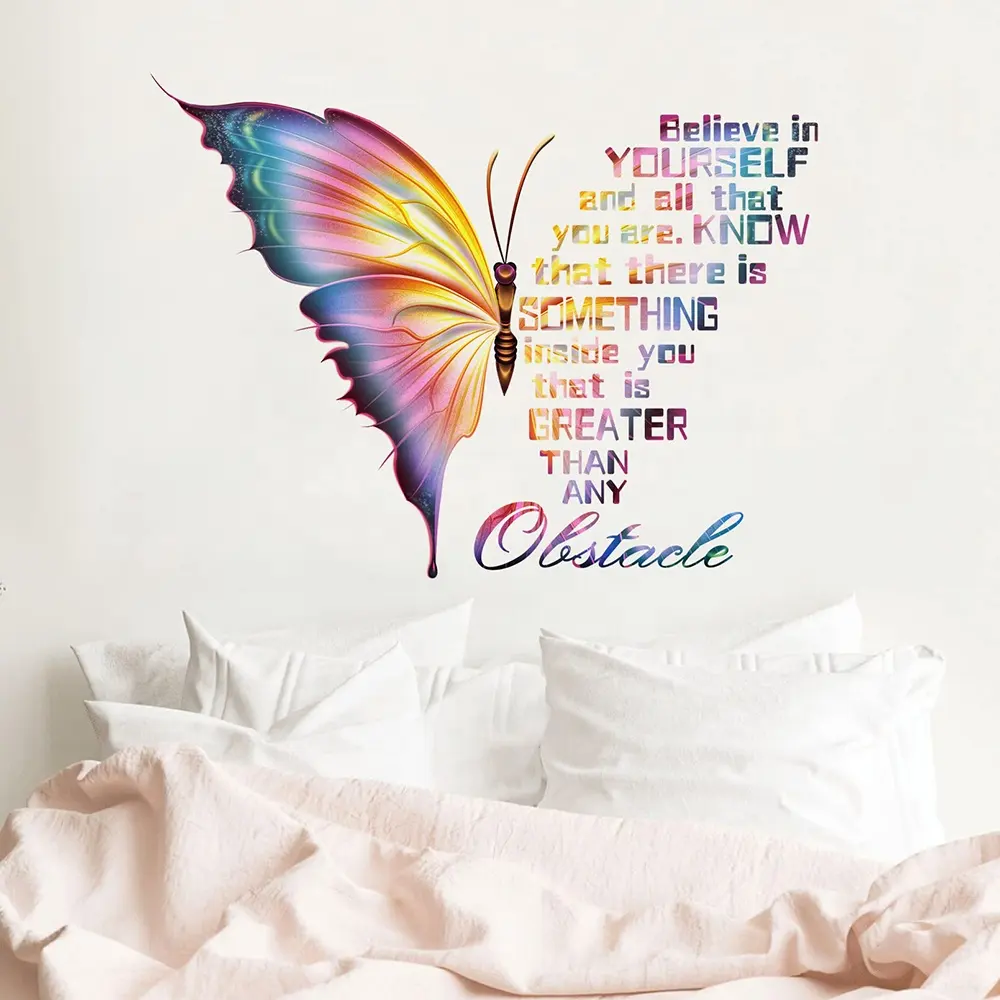 Self adhesive removable vinyl bedroom living room butterfly kids home decor wall decal stickers