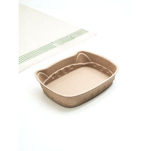 Siège en papier en forme de chat pour animaux de compagnie pour les bols et mangeoires des amoureux des chats - Product Image 1
