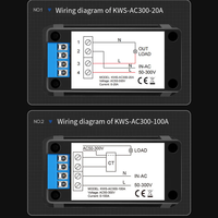 Voltmètre KWS-AC300 Ampèremètre KWS Compteur d'énergie AC 50-300V LED Wattmètre AC Compteur d'électricité avec fonction de réinitialisation 0-100A