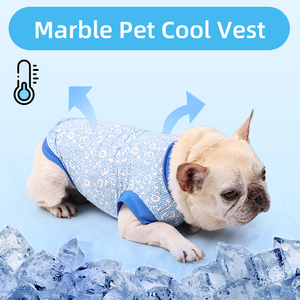 Gilet de refroidissement pour animaux de compagnie en marbre de luxe en tissu de fibre de refroidissement impression de printemps d'été instantanée et durable pour les chiens - Product Image 4