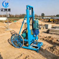 Foreuse rotative électrique automatique télescopique avec moteur et gros pneus pour l'exploitation minière du charbon, profondeur maximale de forage 80m, petite machine de forage
