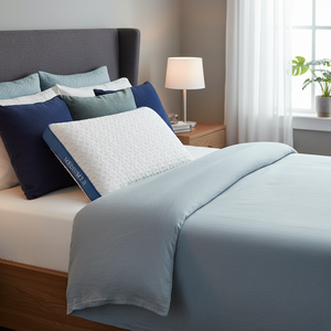 Oreiller en mousse à mémoire de forme Varol Nuvina V2 King, ergonomique moderne, 65x40x15, rafraîchissant, géométrique, Visco moyen pour le cou - Product Image 3