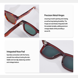 Luxury Hand-made Acetate <b>Sunglasses</b> Men Women Classic Retro <b>Square</b> Shades Vintage Rivet Detail Premium Sun Glasses for Wholesale - Product Image 6