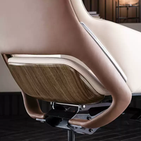 Chaise de bureau de direction de luxe à dossier haut, chaise de patron en cuir véritable avec fonction d'inclinaison