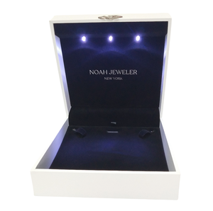 Design classique de luxe avec lumière LED bijoux boîte-cadeau pour LOGO personnalisé collier bijoux boîte d'emballage velours boîte à bijoux - Product Image 3