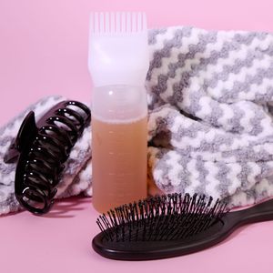 Wholesale Custom Plastic Detangling Hair <b>Brush</b> Set Massage Shampoo <b>Brush</b> and 6oz Hair Dyeing Applicator Bottle - Product Image 5