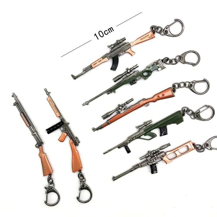 Персонализированный дешевый креативный брелок для ключей с металлическим пистолетом снайпера, реальный мини 3D брелок для ключей M416, модель оружия, брелок для ключей