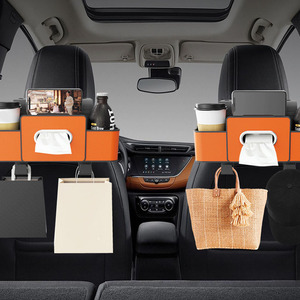 Organisateur de siège latéral de luxe 4-en-1 en TPE TMST RTS Y0065 avec porte-mouchoirs, porte-gobelet et crochets de rangement pour siège arrière - Product Image 4