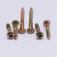 Vis à tête plate fendue en fer, revêtement beige, M3 M4 M5, sur mesure pour la fixation de quincaillerie de meubles