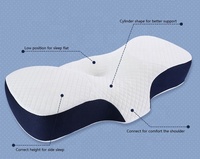Oreiller cervical en mousse à mémoire de forme pour dormir, rouleau de soutien pour cou raide, tricoté, amovible et lavable, portable