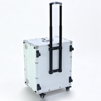 Valise de transport en aluminium argenté avec 4 roulettes pivotantes, roulettes à frein et poignée télescopique, valise vide à roulettes pour mousse personnalisée