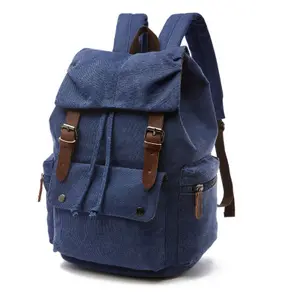 Evercredit Factory sale leisure canvas back pack travel outdoor drawstring backpack bag
