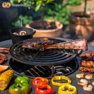 Barbecue extérieur moderne en acier corten avec allumage automatique, certifié CE, design rond et base carrée - Product Image 5