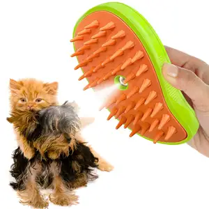 Sikat uap kucing dengan uap baru 3 in 1 Steamy sikat rambut hewan peliharaan pembersih uap untuk anjing kucing sikat mandi kucing dengan air Steamer